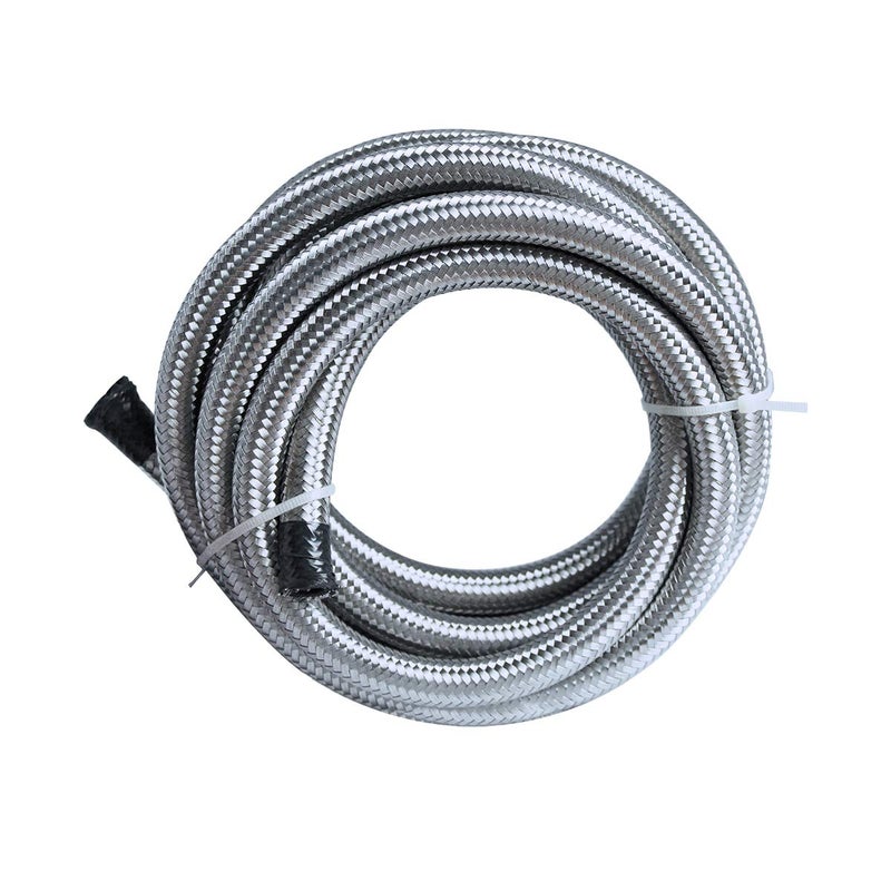 Partschoice 10FT 6AN Fuel Line Hose AN6 Stainless Steel Braided Universal CPE Tube Oil Fuel Gas Hose - Image 1